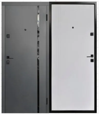 ЕКО-16/17 Двері вхідні, квартира, ТМ ARTIZ, Антрацит / Біла шагрень